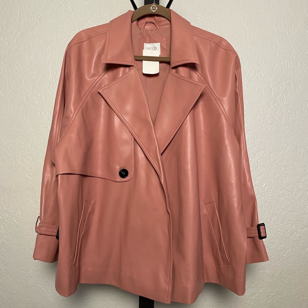 Pink Faux Leather Jacket